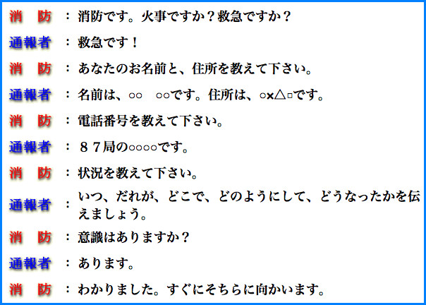 救急の場合の通報